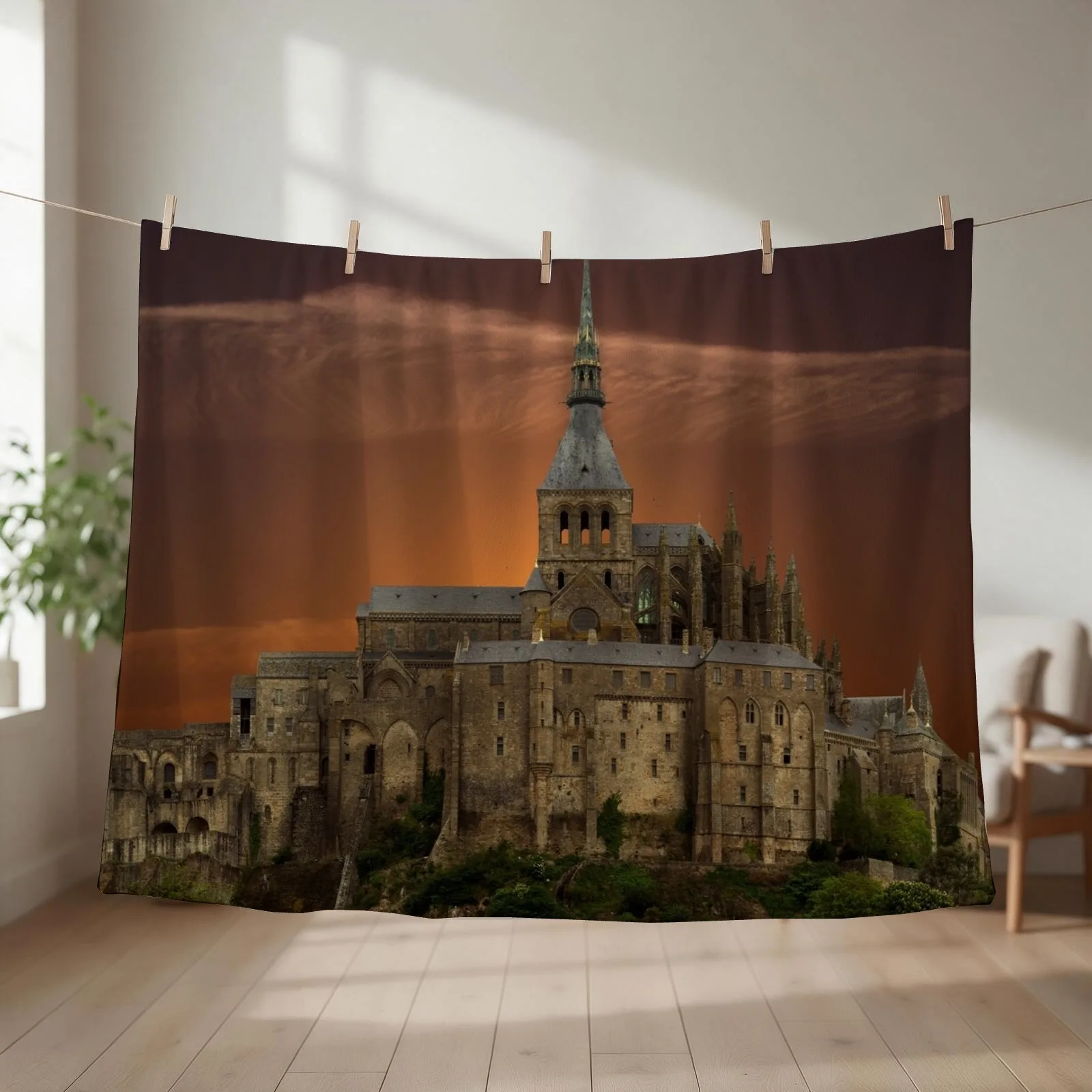 Mont-Saint-Michel Throw Blanket Retros Comforter Soft Fashion Sofas Blankets