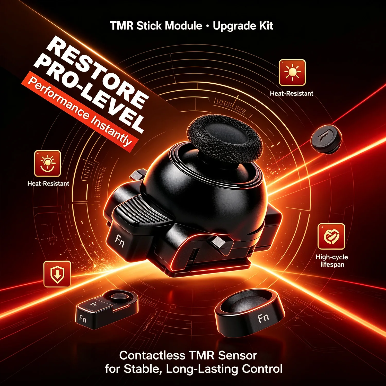 Besavior Magnetic TMR Joystick Adjustable‑Damping Module Plug‑and‑Play Replacement For PS5 Edge Controller Repair Spare Parts