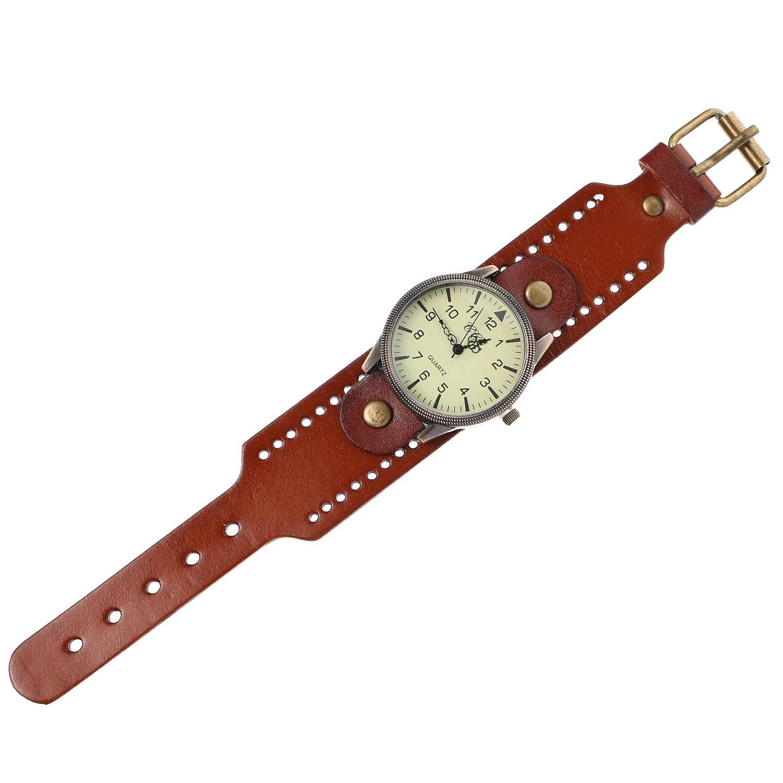 

Cowhide Strap Watch High Quality Quartz Precise Timekeeping Transparent Dial Classic Color Novel Design Fine Workmanship Great