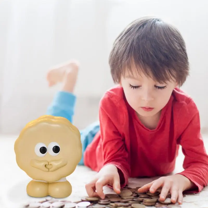 Schattige Munt Bank Koekje Sculptuur Voor Bureau Kinderen Geld Bank Beeld Cartoon Munt Bank Voor Meisjes En Jongens Geld Besparing Pot Munt Bank