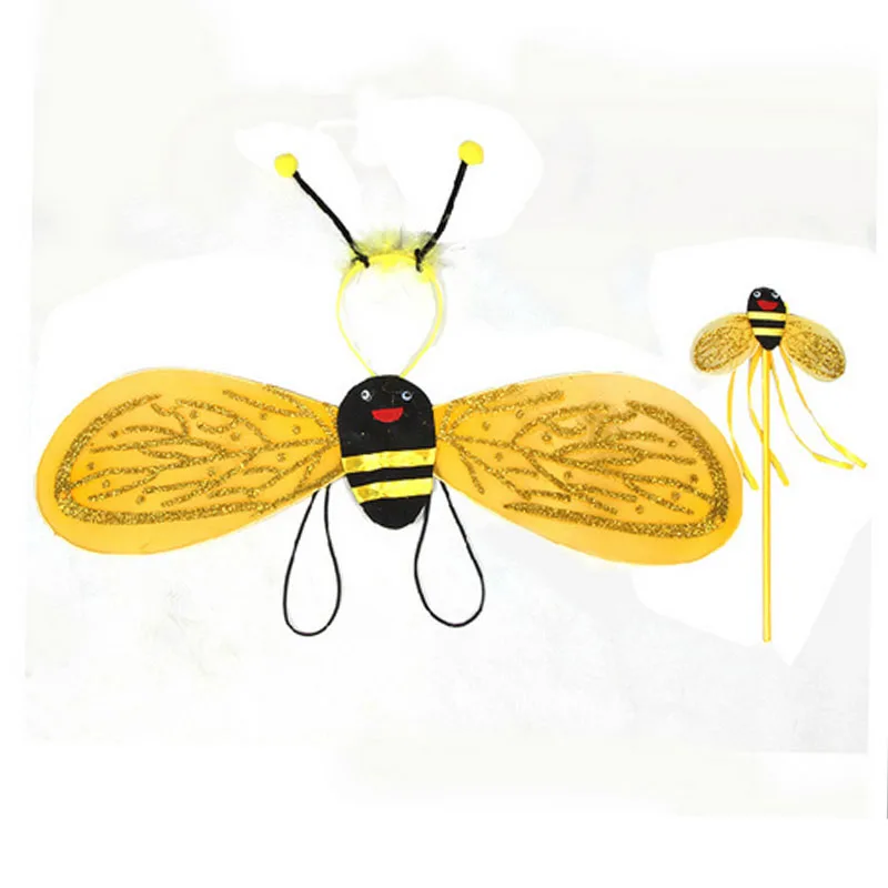 Meninas princesa crianças abelha joaninha asas bandana varinha mágica fada tema animal festa de aniversário traje de halloween cosplay