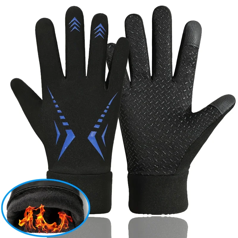 

Winter Outdoor Thermal Gloves Touch Screen Non-Slip Motorbike Riding Gloves Windproof Fleece Lined Resistant For Men Women