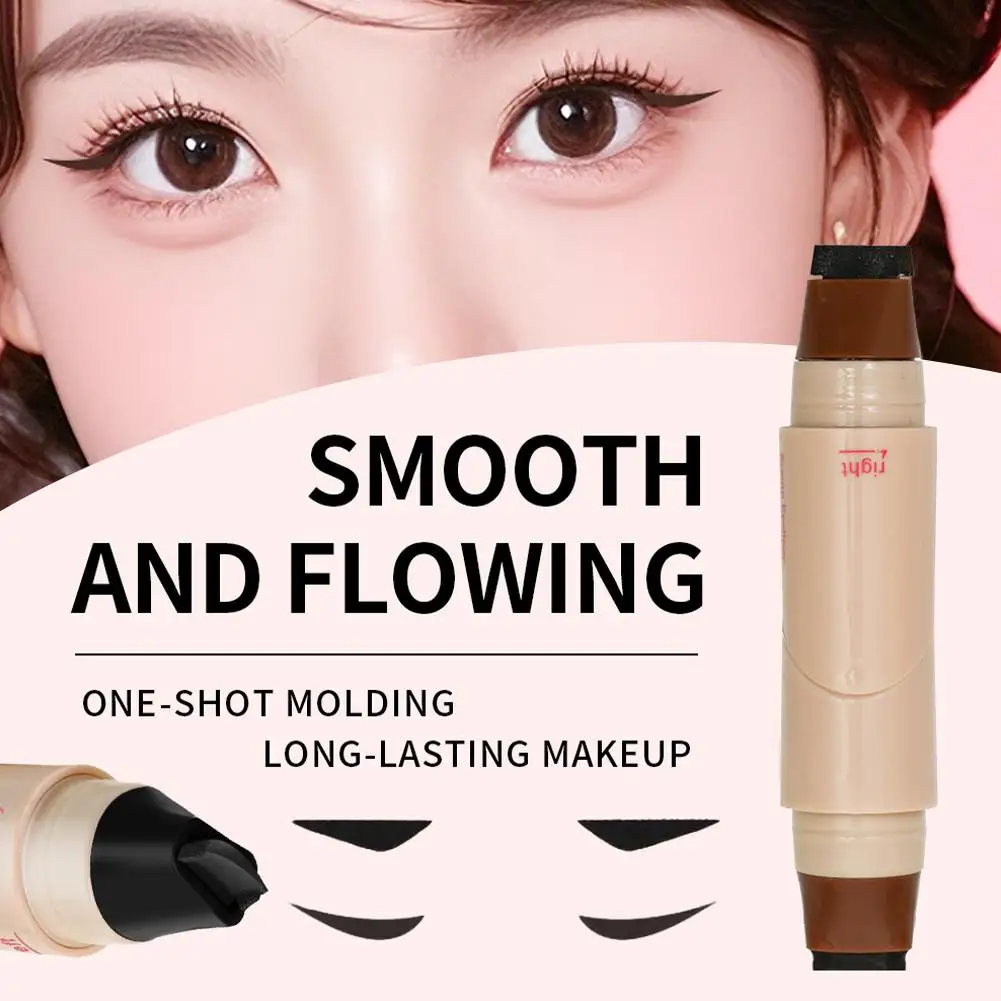 1Pcs Eyeliner Stamp Pen Left Right Stamp Pen One-piece Lazy Waterproof Eye Liner Stamp Quick-drying Makeup Cosmetics