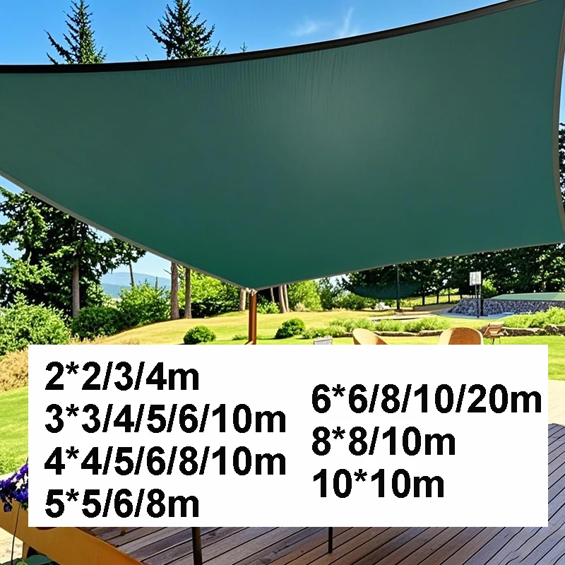 

Large Sun Shade Sail Sun Shelter Anti-UV 4mx4 5x5 6x6 8x8 10x10 Outdoor Yard Garden Balcony Camping Blackish Green Sunshade Sail