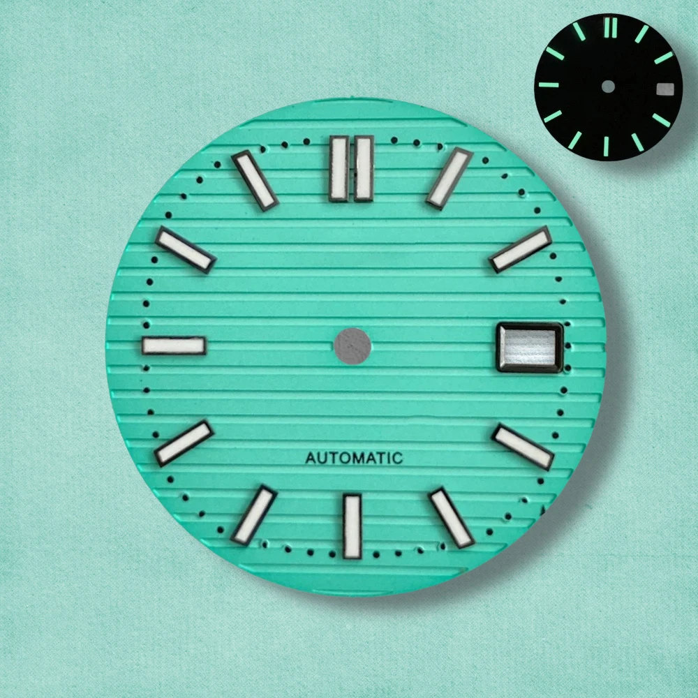 30.5mm S Logo NH35 Dial Nautilus Dial For NH35 NH36 Movements High Quality NH35 Accessories Green Luminous Watch repair