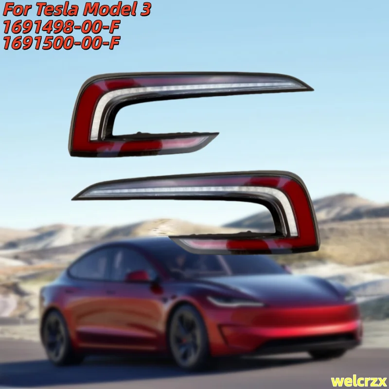 High-Quality Car Taillight Assembly for Tesla Model3 2023-2025 Part Numbers: 1691500-00-F 1691498-00-F  Includes Brake Light,