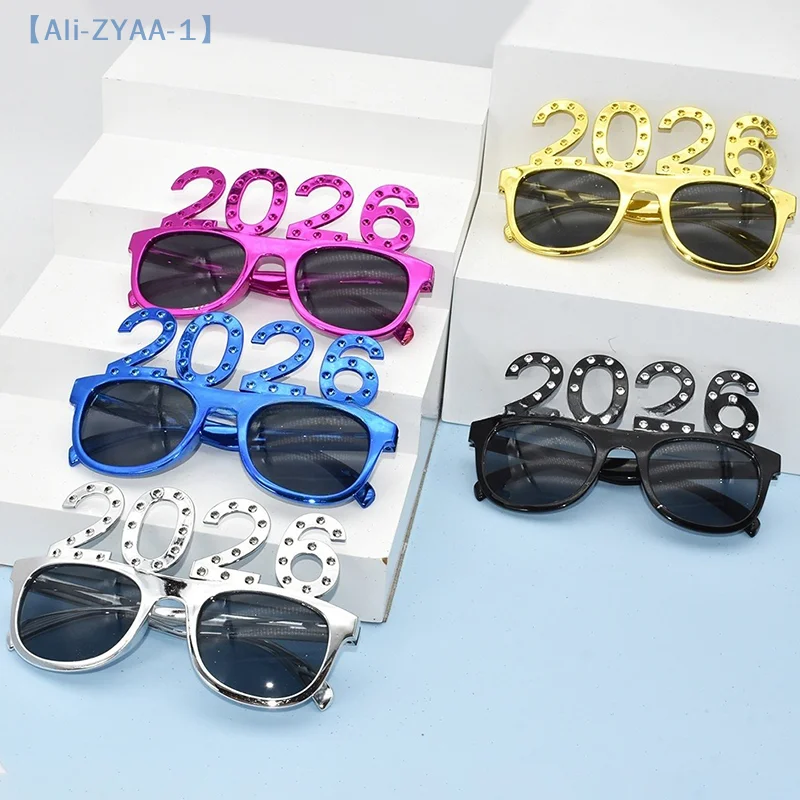 【ZYAA-1】2026 عدد النظارات سنة جديدة سعيدة نظارات بريق النظارات الشمسية تأثيري الدعامة عيد الميلاد حزب الديكور نظارات #3