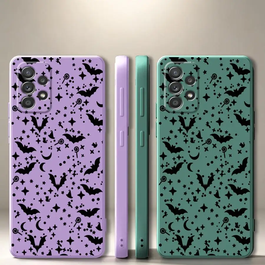 Bat Halloween Motif Case for Samsung Galaxy A13 A14 A15 A16 A05 A35 A04 A24 A20s A17 A12 A51 A71 A27 A52 A36 A26 A34 A73 Phone