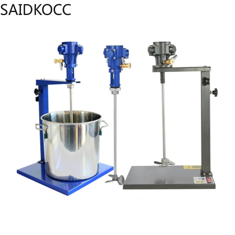 5 Gallon Pneumatic Mixer 5L Paint Coating Ink Stainless Steel Mixer 2600rpm Trilobal Blade Flange Type Three Cylinder Motor Head