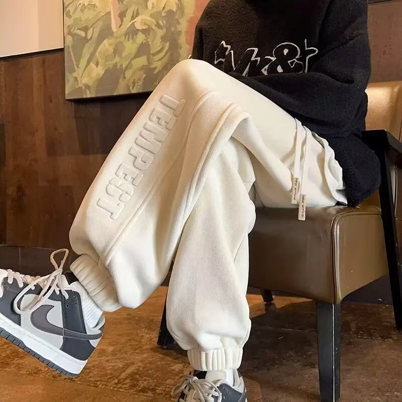 

2025 Winter New Pants Men's Autumn Casual Pants Loose Leg Tight Sports Pants Trendy Brand Male Temperament New