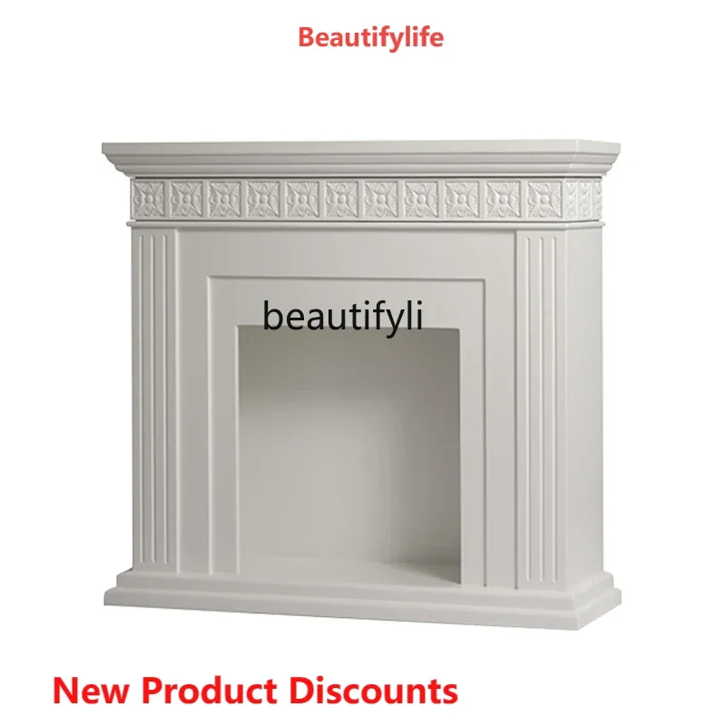 

S French Cream Style Living Room Curio Cabinet Fireplace White Display Entrance Cabinet American Shelf Simple furniture