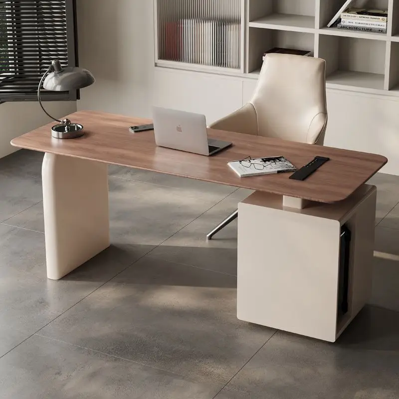 Meubles nordiques modernes, bureaux en bois massif, bureaux de bureau simples mais intelligents, bureaux d'ordinateur avec prises, tiroirs de rangement