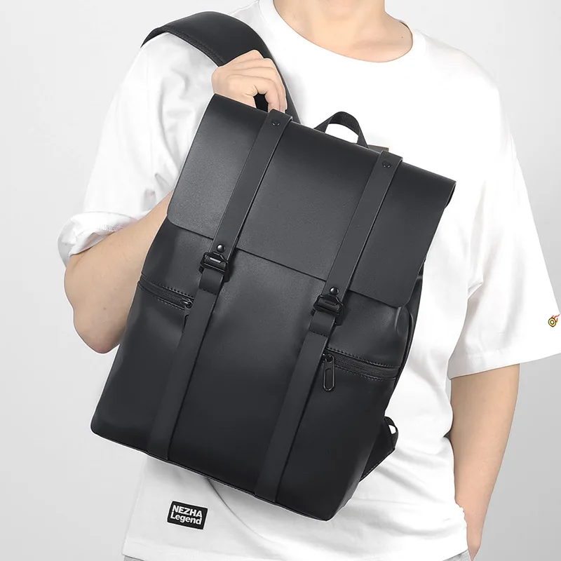 Skórzane torby plecaki do szkoły na laptopa męskie PU podróże rekreacyjne o dużej pojemności wodoodporne plecaki szkolne w stylu mochila