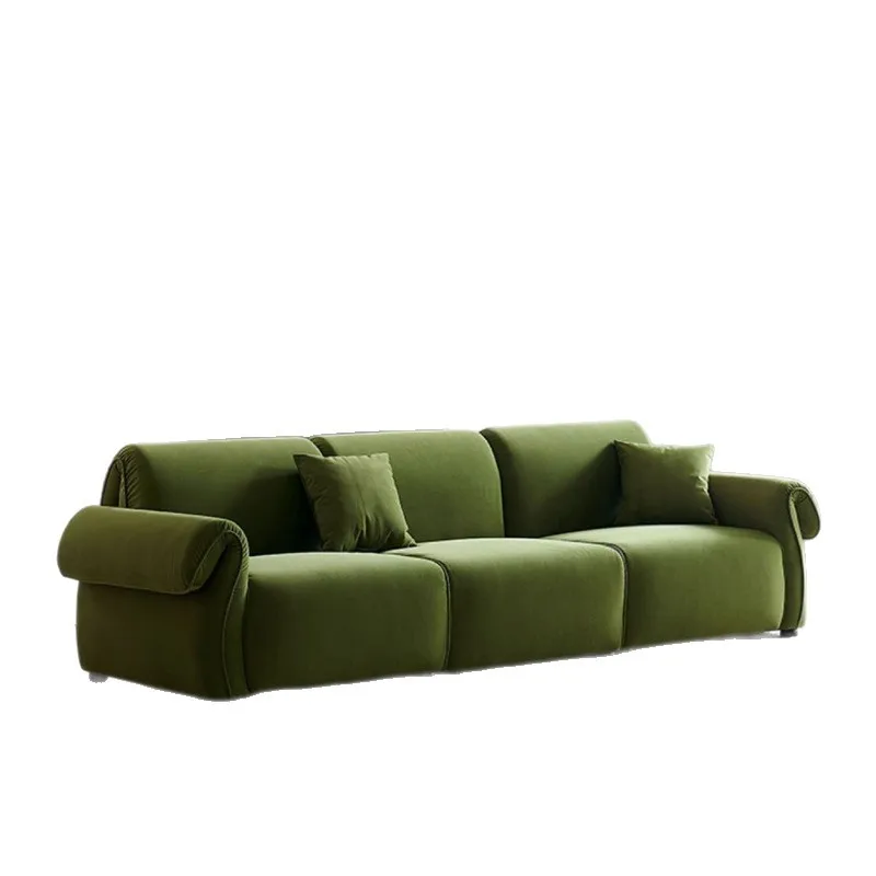 

Octopus sofa, retro French living room small apartment, retro dark green straight row cream wind small apartment