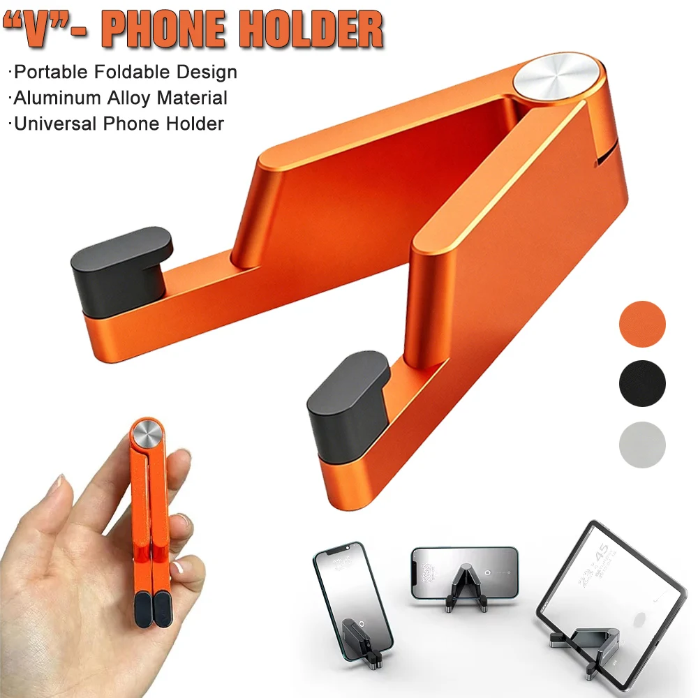 Suporte Universal Portátil de Alumínio para Celular, Mini Tamanho, Suporte de Mesa Dobrável, Base para Celular, Suporte Dobrável para Telefone Móvel