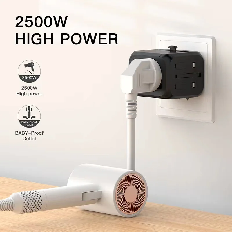 Universal Travel Power Adapter - Compact Converter with Multi Plug Outlets for Global Use,Compatible with China, USA, UK, Europe