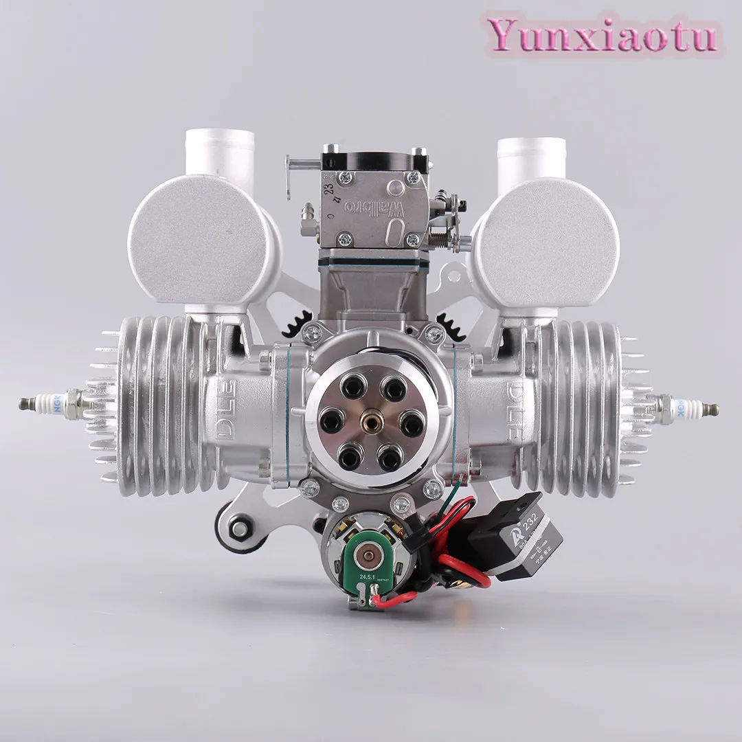 DLE170 Electric Start Engine Fuel Twin Cylinder Air Cooled for Ultra Light Model Aircraft Drones