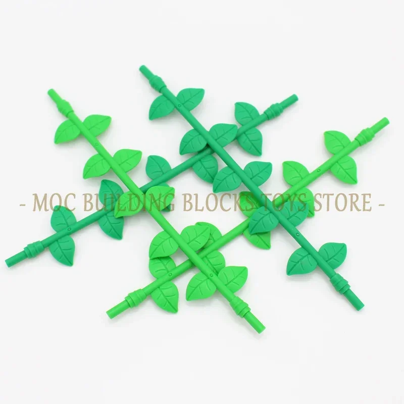 MOC Parts 16981 Plant Vine 16L with Leaves Flexible Rubber Timbo Enlighten Building Blocks Bricks Compatible Assembles Particles