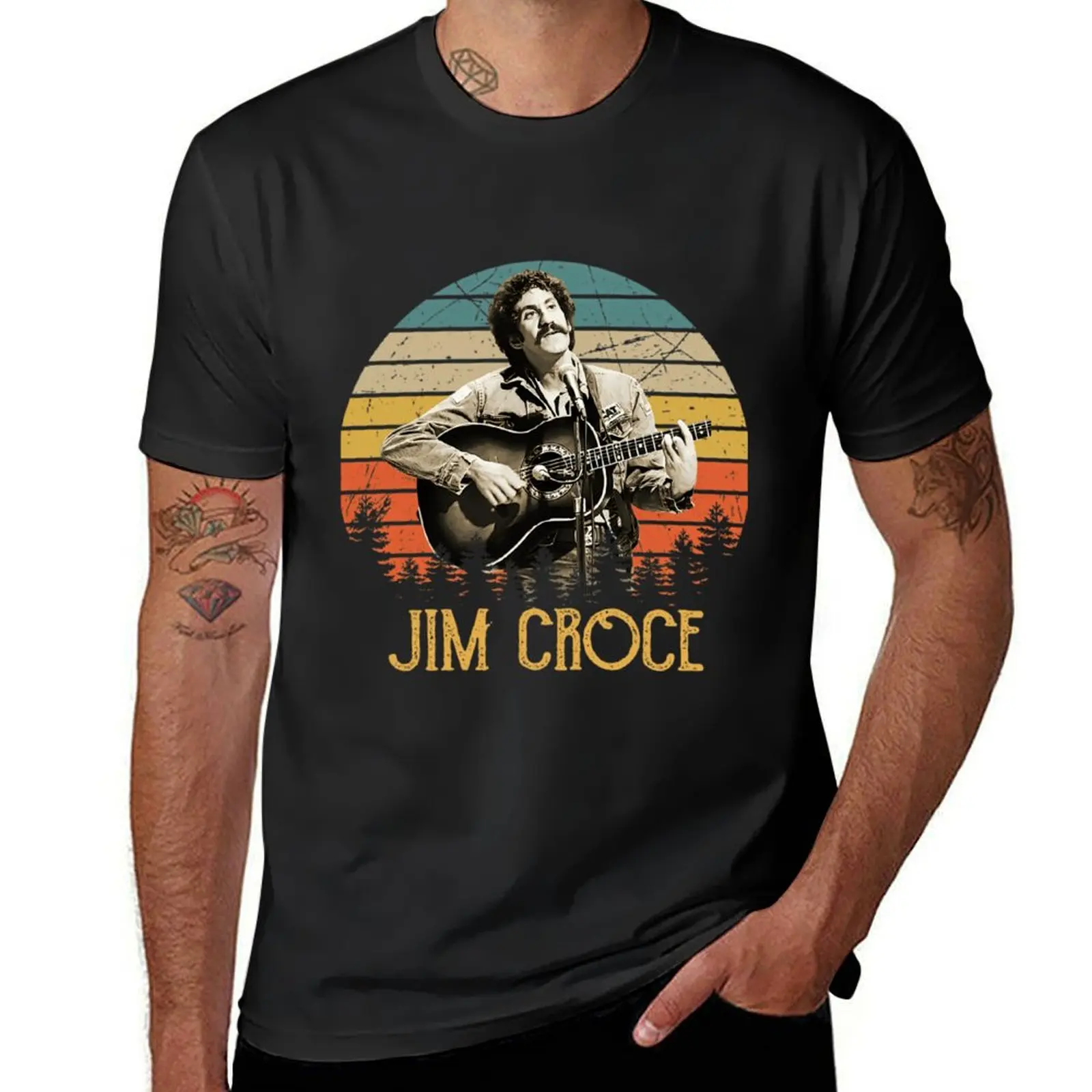 

Logo Jim Fashion Rock Music Croce The Band Songwriter Albums T-shirt for a boy summer top designer t shirt men