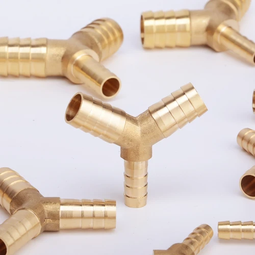 Imagen 2 del producto 4 5 6 8 10 12 14 16mm manguera de conexión igual Barb Tee 3 vías conector de instalación de tuberías de latón adaptador de acoplador divisor agua Gas aceite