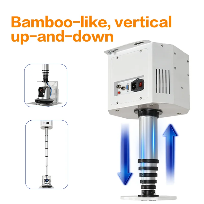 Electric Stainless Steel Octagonal Projector Lift Rack, Height Adjustable, Rotatable, CCTV/Security Camera Stand