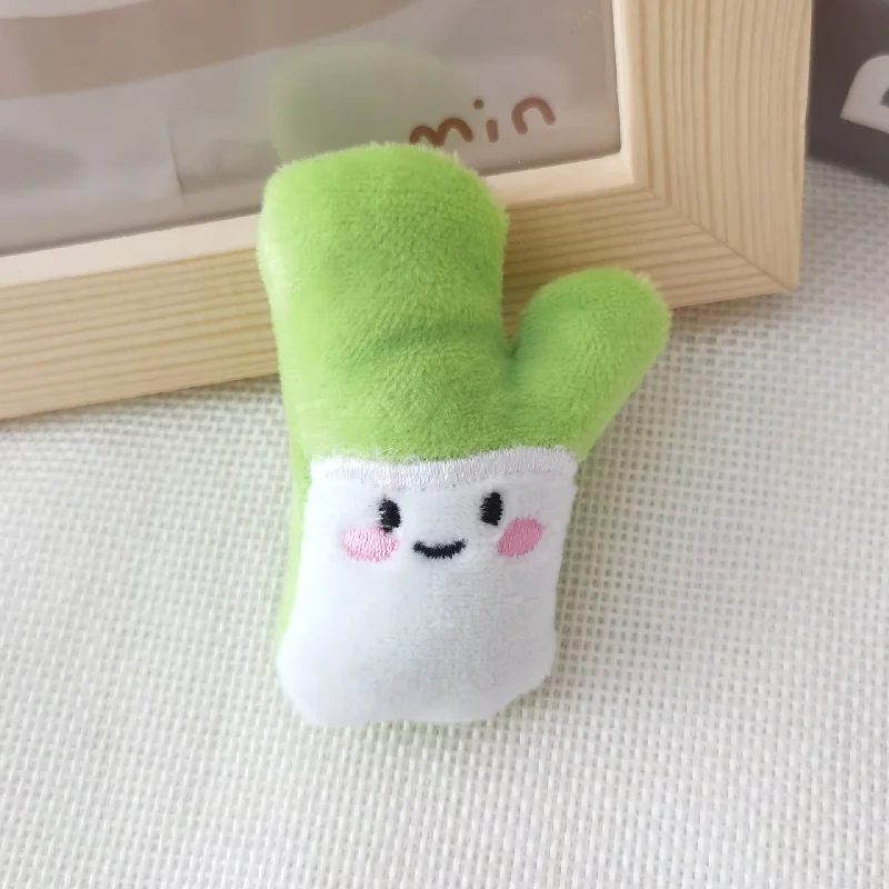 Cute Cartoon DIY Plush Toy Scallion Bone Brooch Jewelry Backpack Bag Costume Accessories Kawaii Anime Little Girl Teeth Girl Toy