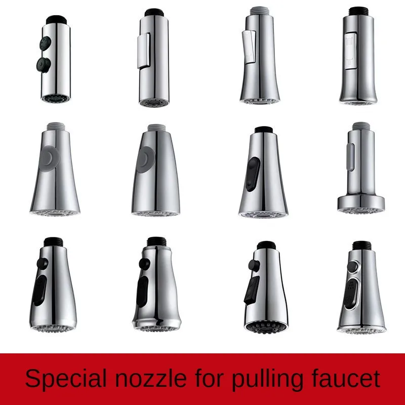 Dual Mode Kitchen Sink Faucet ABS Pull-Out Water Tap Water-Saving Shower Faucets Nozzle Adapter Sprinkler Splash-Proof Filter