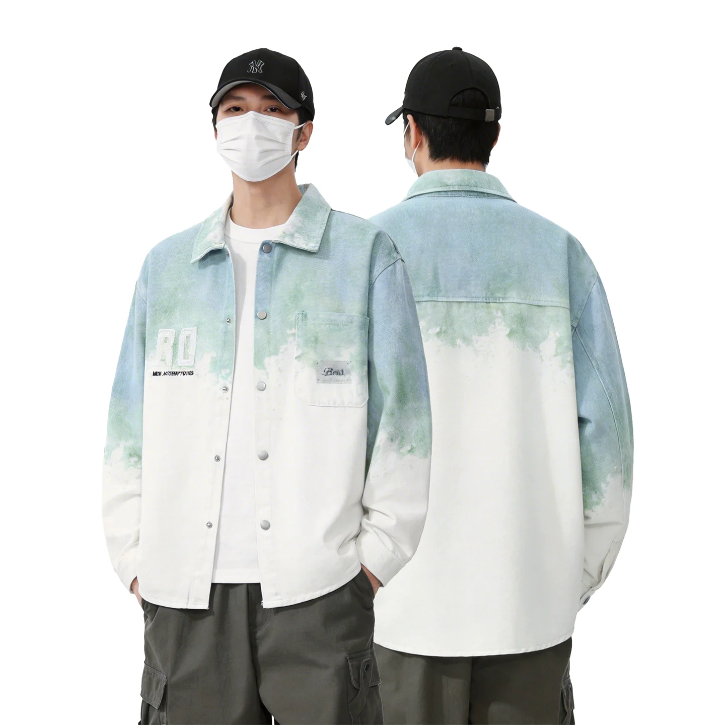 

Jackets For Man Coat Cotton Digital Printing Denim Coat Mens Loose Fit Streetwear Lightweight Coat