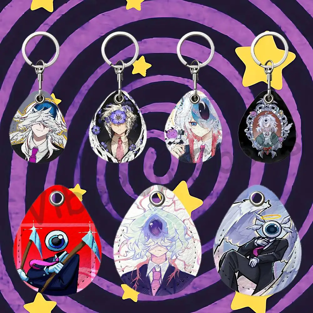 E-Eggchan RFID NFC Payment Fob Easy To Carry Teardrop-Shaped Leather Card Holder Car Key Fob