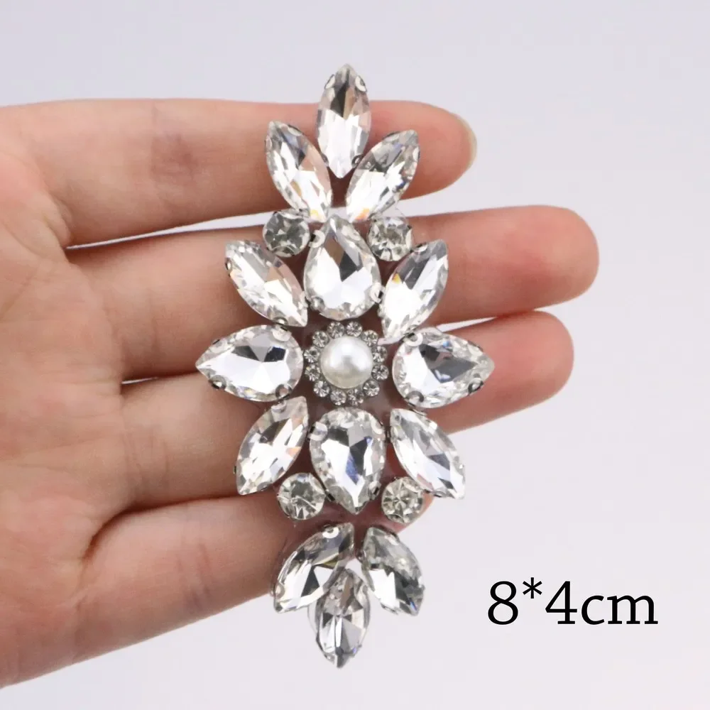 Diamond Beaded Crystal Patches Rhinestone Patches Glue Back Fabric Iron on Beading Applique Decoration Patch