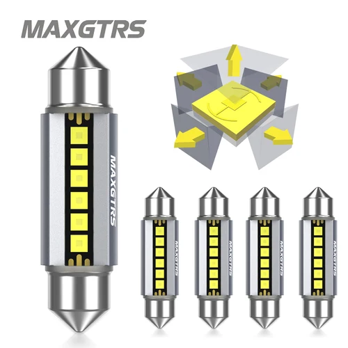 5x alta calidad 31mm 36mm 41mm C5W C10W 2525 LED CANBUS luz de adorno de coche lámpara de techo Interior de coche bombilla de lectura 6000K blanco