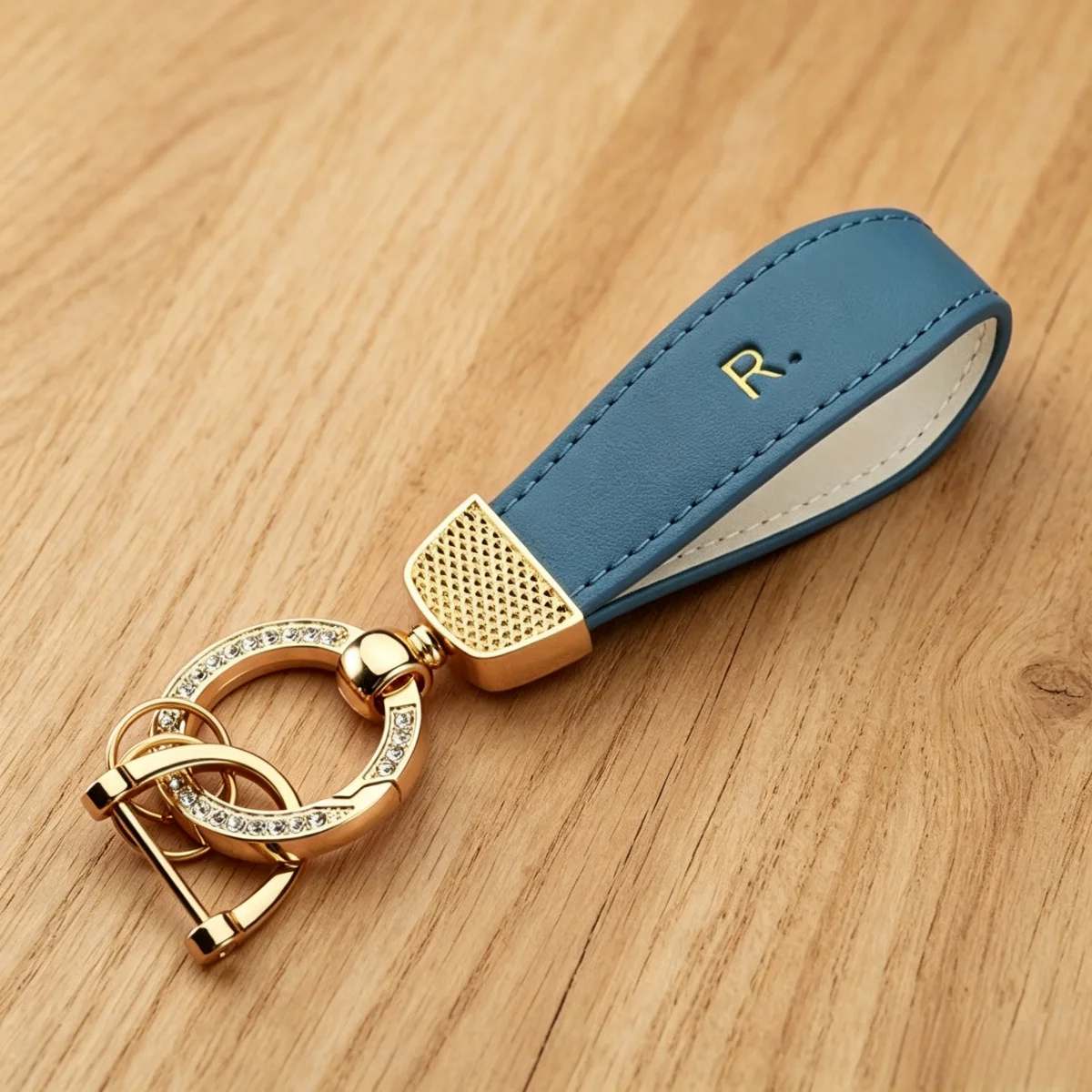 Luxus-Autoschlüsselanhänger mit Strass-Anhänger, Leder-Schlüsselring-Halter, Taschen- und Gepäck-Charm, Geschenk für Frauen und Männer, Mädchenhaft, Zinklegierung 2026 – Detail 12