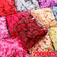 2000/100pcs Artificial Rose Petals Flowers Colorful Silk Roses Fake Petal for Romantic Valentine Day Wedding Party Favors Decor