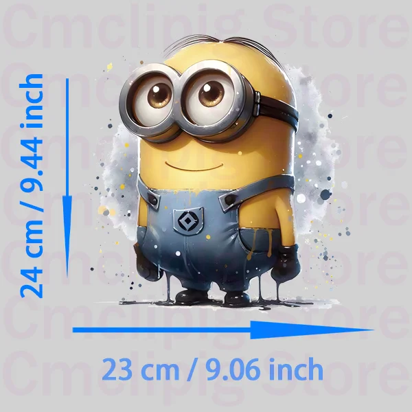 Water Color Minions patches thermocollant printing for clothes thermo-stickers for children Ironing applications