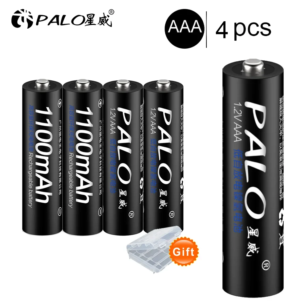 1.2V AAA Rechargeable Batteries 1100mAh Ni-MH AA Rechargeble Battery & 8 Slots Fast Charger for Camera Anti-dropping Toy Car