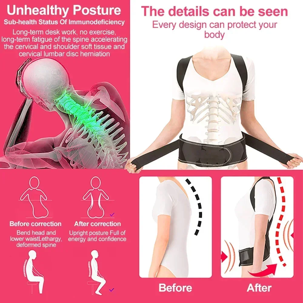 Male And Female Back Posture Corrector Shoulder Posture Corrector With Waist Support Used To Improve Posture ﻿