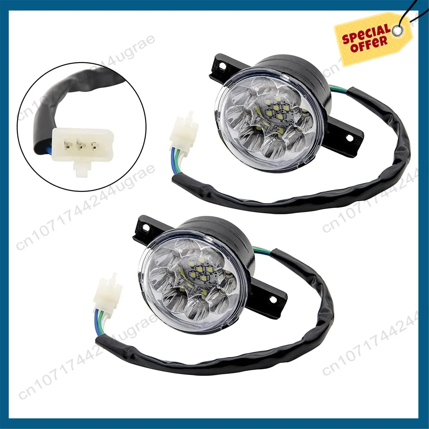 

-A15I 2Pcs 12V LED ATV Front Headlight 125Cc 150Cc 250Cc 300Cc Headlights For Chinese Taotao JCL Baja Yamoto Kazuma Roketa