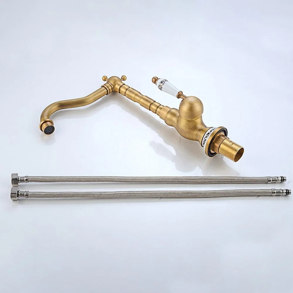 سطح الخيالة النحاس السيراميك قاعدة مقبض الحمام بالوعة المطبخ حوض قطب صنبور ثقب واحد صنبور الساخن والبارد صنبور حوض خلاط mzh034 #4