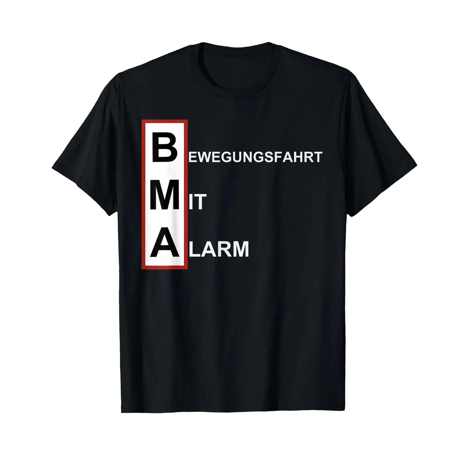 BMA Bewegungsfahrt mit Alarm Feuerwehr T-Shirt Vintage Washed Fashion Casual Soft Herren Unisex Atmungsaktive Designer-Kleidung