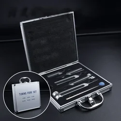 6pcs Aluminum Tuning Forks Set with Case Professional Tuning Fork Medical Sound Healing Chakras Musical Instrument 128Hz-4096Hz