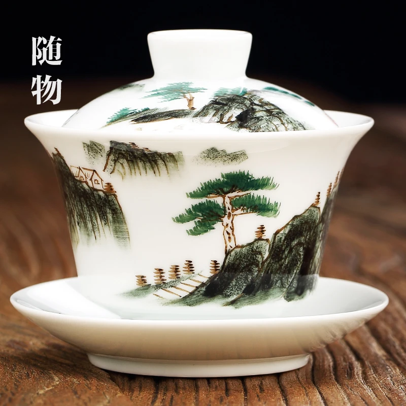 Covering Sancai Making Extra Large Three Cannons Platform, Jingdezhen Respecting Tea Bowl, Not Hot,