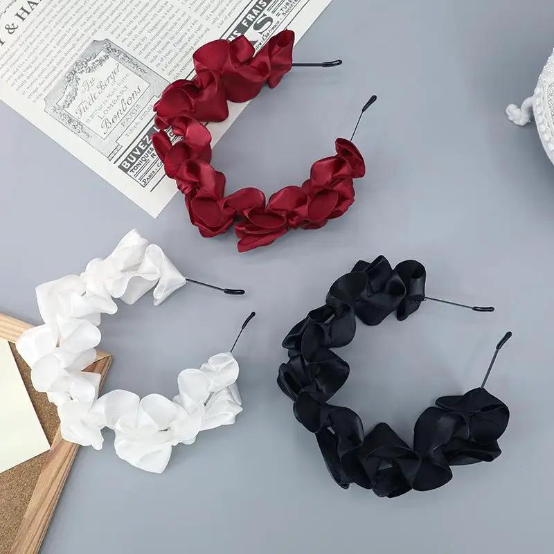 

1Pc Handmade Lolita Ribbon Flower Hair Band Cute Fashion All-Match Retro Bow Knot Decorative Hair Ornament