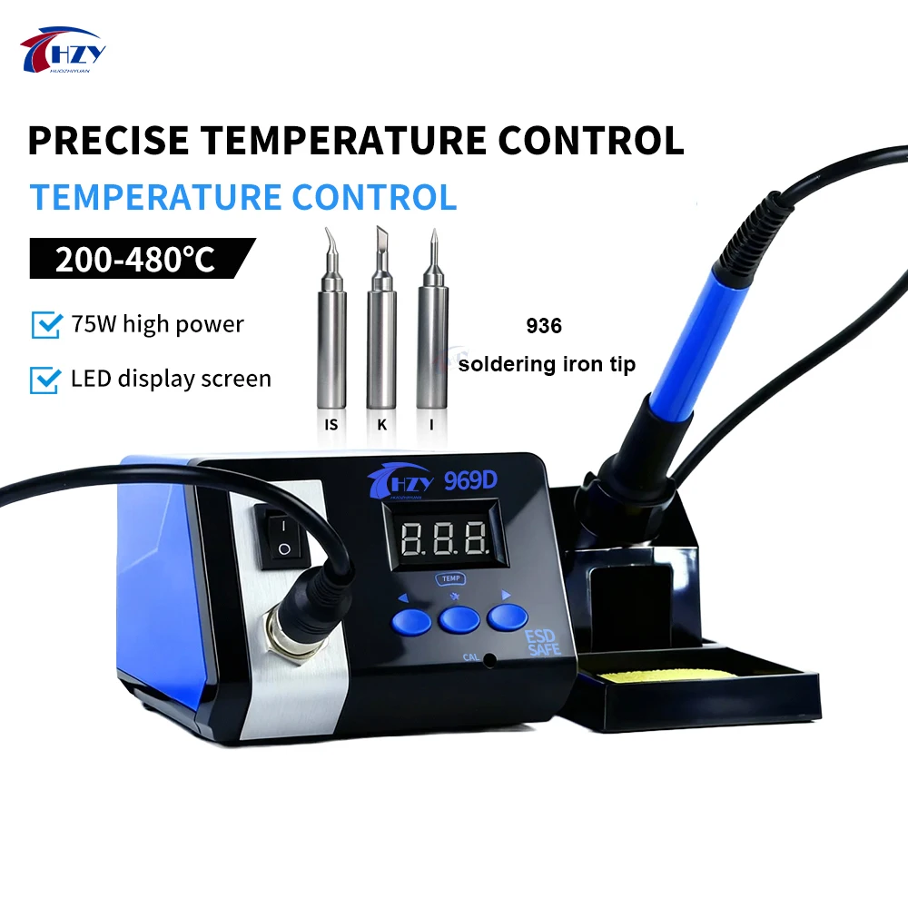HZY 969D 75 واط سبيكة لحام محطة لحام قابل للتعديل درجة حرارة ثابتة الكهربائية سبيكة لحام محطة لحام إصلاح #1