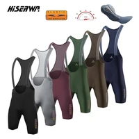 HISERWA-pantalones cortos con pechera para ciclismo para hombre, equipo profesional 7H, almohadilla de interfaz elástica italiana, pantalones cortos con pechera para bicicleta de montaña, pantalones cortos para bicicleta de carreras