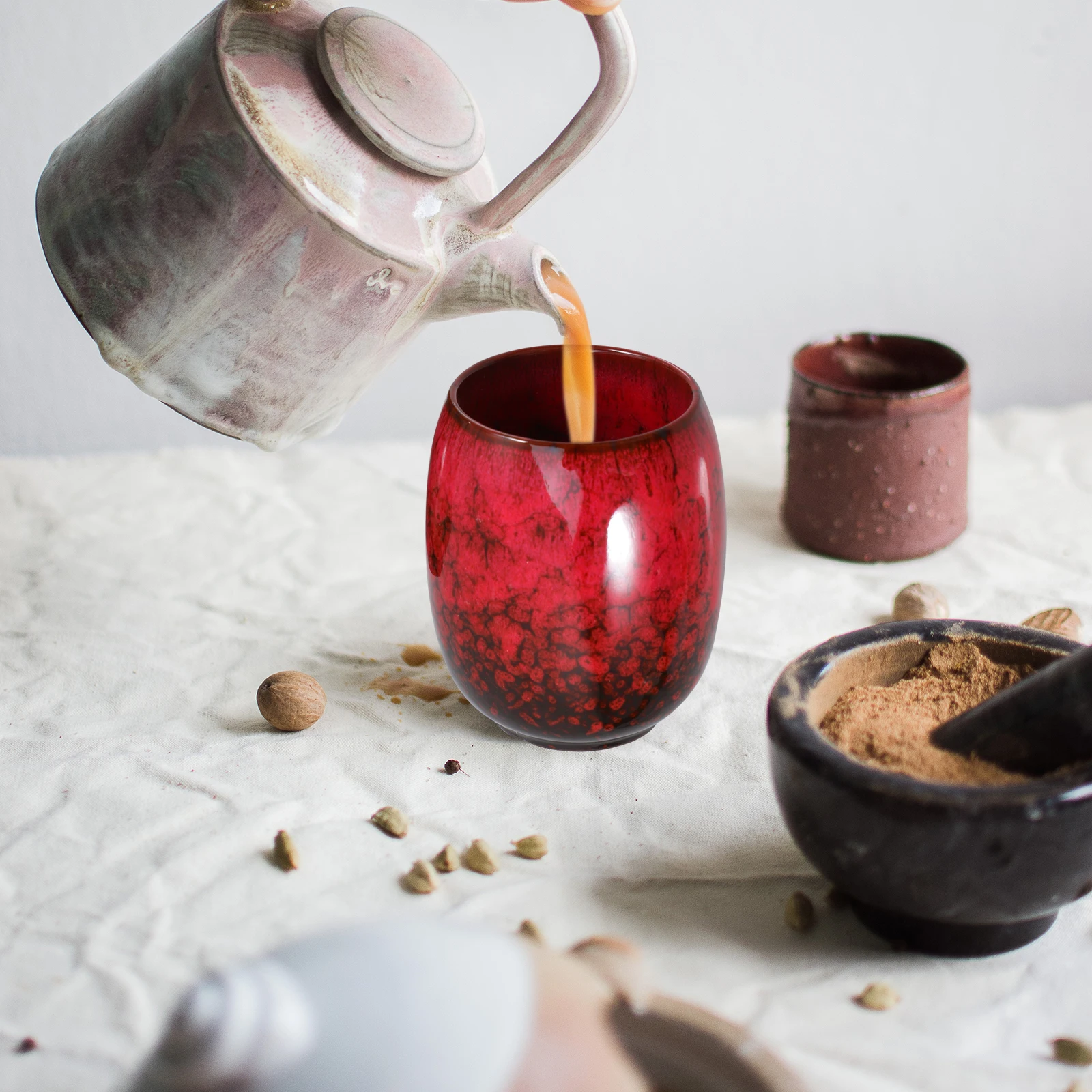 

4Pcs Ceramic Coffee Tea Cup Set Japanese Style Glaze Porcelain Mug Box Packaging Birthday Holiday Gift