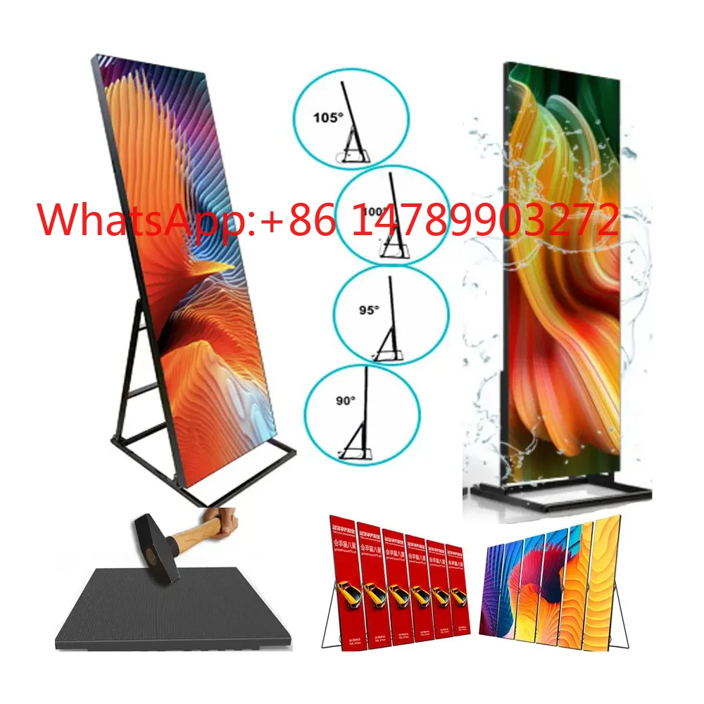 

P3 Full Color LED Video Wall Floor Stand Restaurant Menu Digital Advertising Signage Screen