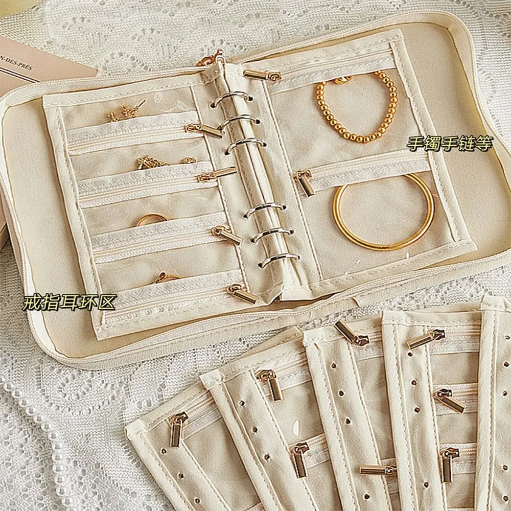 

Fashion Travel Jewelry Organizer Rose Pattern Large Capacity Jewelry Display Case 5Pcs Inner Page Delicate Jewelry Storage Bag