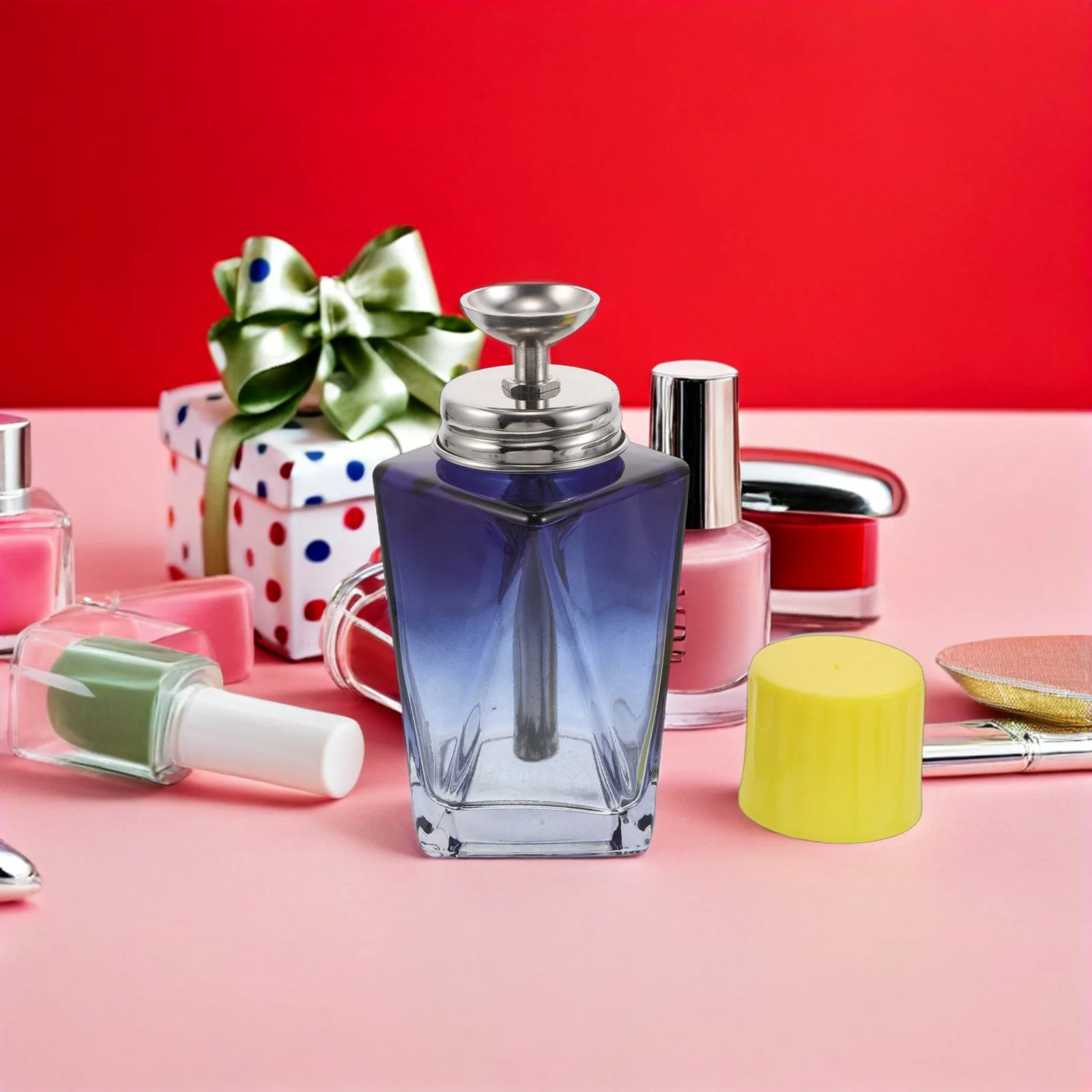 Butelka z pompką do zmywacza do paznokci 150 ml, szczelna, wielokrotnego użytku, z dozownikiem na wcisk, przenośny pojemnik na zmywacz do makijażu w podróży.