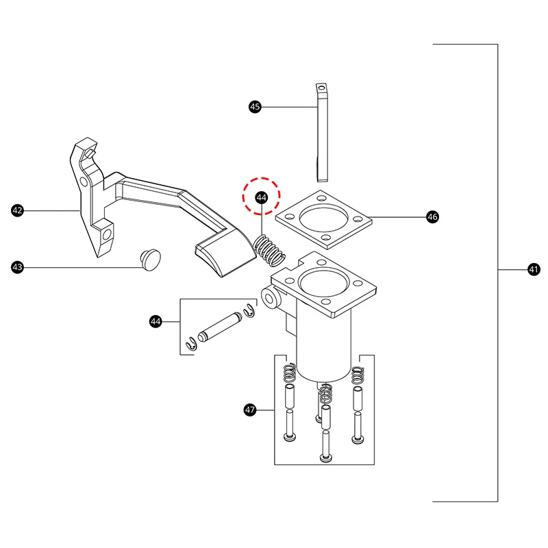 Made in Germany, original Mahlkonig EK43/EK43S coffee grinder pull rod lever large spring (No. 700479)