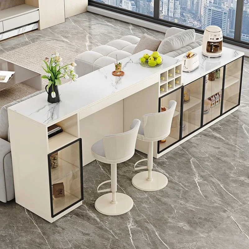 Light luxury bar table Modern simple household living room Slate small apartment Nakajima table Solid wood partition cabinet